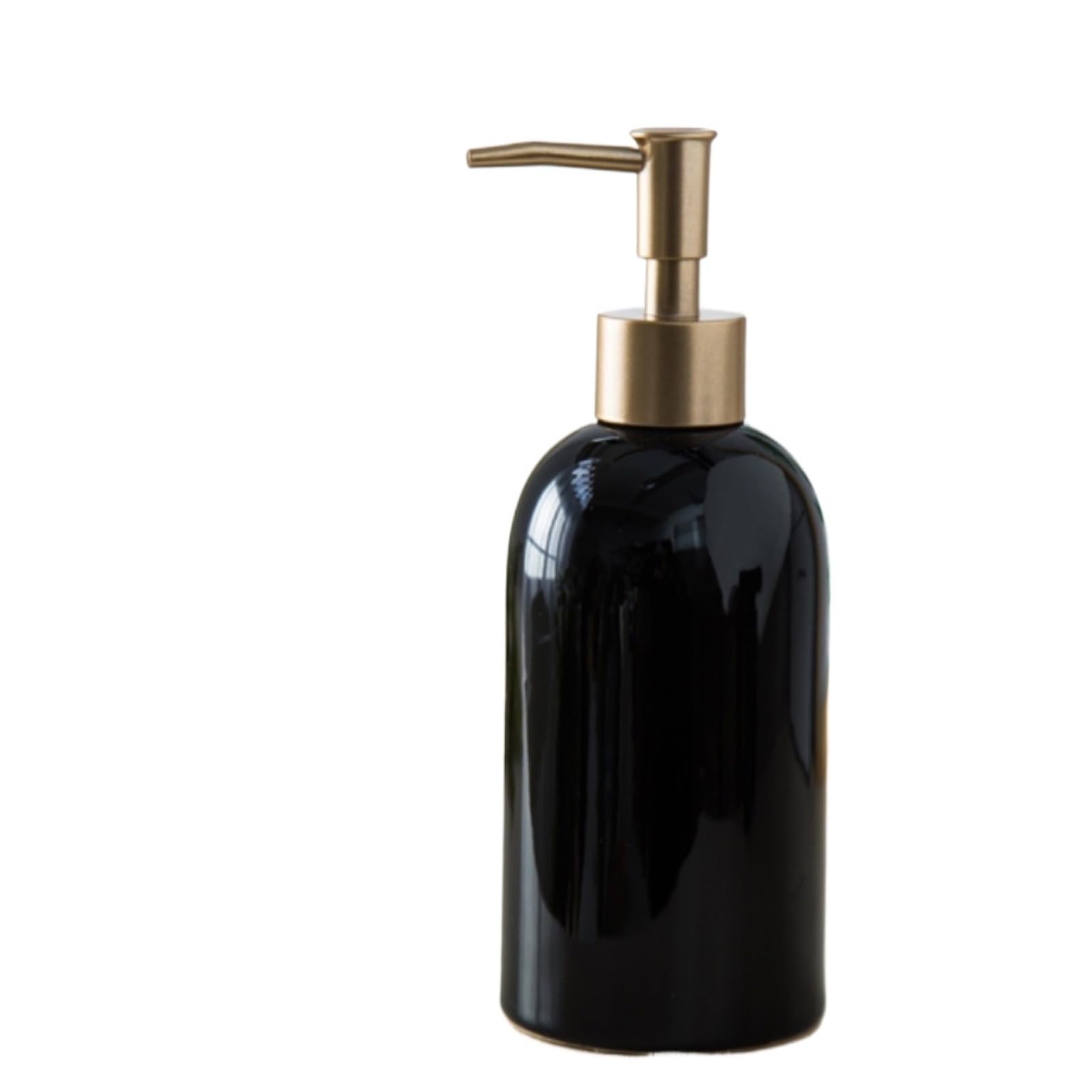 Dispenser Sapone Ricaricabile Dispenser di Sapone Liquido in Ceramica per Il Lavaggio delle Mani Decorativo Celadon Dosatore Liquido(Black)