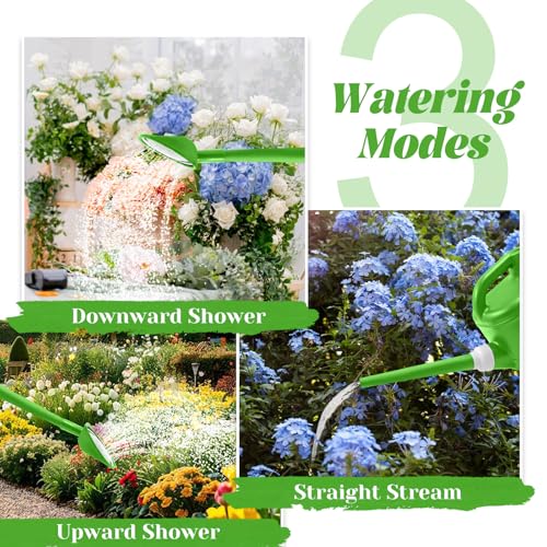Image of 1 Gallon Watering Can, Garden Watering Can Outdoor, Plant Water Can with Removable Long Spout and Stainless Steel Sprinkler Head, Plastic Indoor Watering Cans for Gardening Flower Plants
