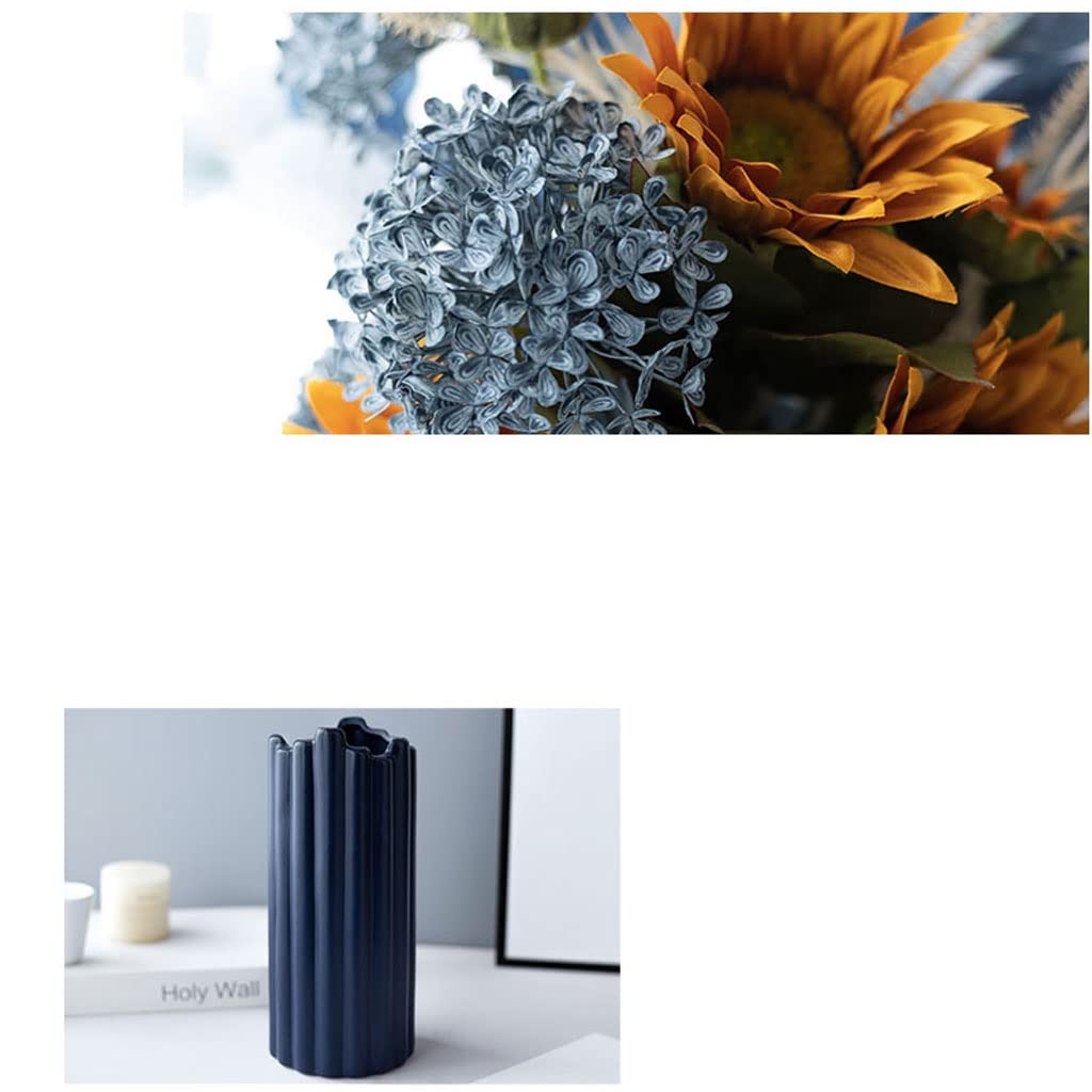 Künstliche Blumen Seide Tuch Künstliche Blumen mit Keramik Vase Home Office Party Decor Hochzeit Dekoration Mittelstücke Gefälschte Blume Set Künstliche Blumen wie Echt
