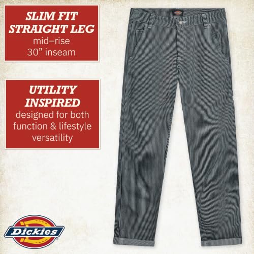 Image of Dickies Womens Casual Slim Fit Carpenter Pant-Non Stretch-Runs Small | Non-Stretch Utility Fabric with Functional Pockets, Runs Small So Size Up, Casual Styling That Pairs with Tees