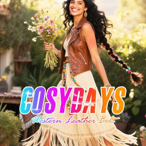 COSYDAYS Boho Wide Disc Belt Brown Western Vintage Leather Concho Belts Fashion for Women2