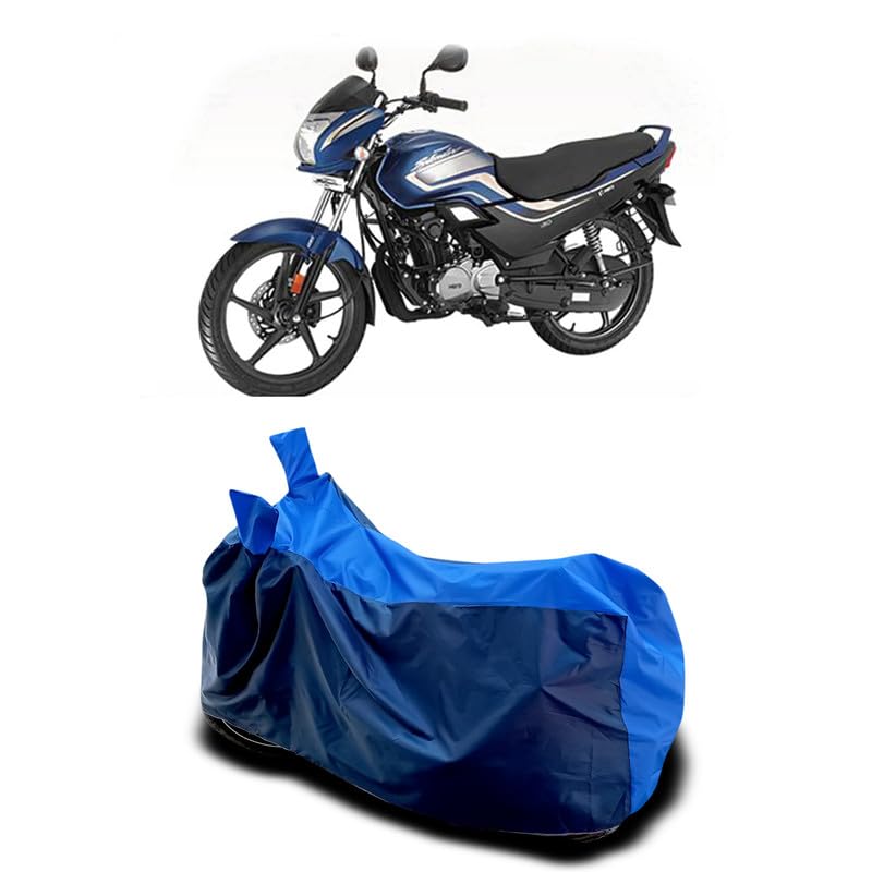 Image of DUFFEL-Two Wheeler Bike Body Cover Compatible for Hero Super Splendor New Heat Protectio /UV-Rays /Birds Dropping /DustProof /Waterproof All Variants [Nevay Blue]