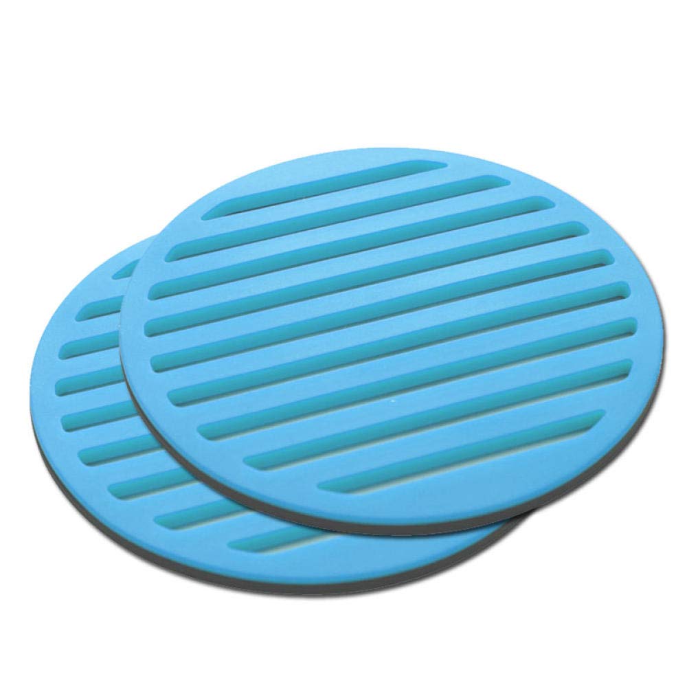 podkładka żaroodporna, Okrągły stół jadalny, stop silikonu, zestaw mat izolacyjnych, podkładka pod garnek, miskę, talerz, niebieski(Blue (2 Pieces))