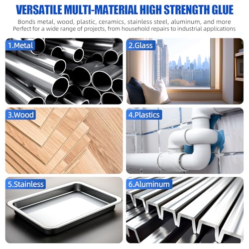 Image of Metal Glue,Epoxy Putty,Repair Glue Heavy Duty Adhesive,High Temp Epoxy Ab Hole Filler for Metal,Plastic,Ceramic,Steel(4 PCS)