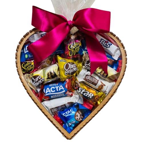 Cesta de Chocolates Lacta Coração Presente Dia da Mulher e Páscoa - 14 chocolates (1 caixa)