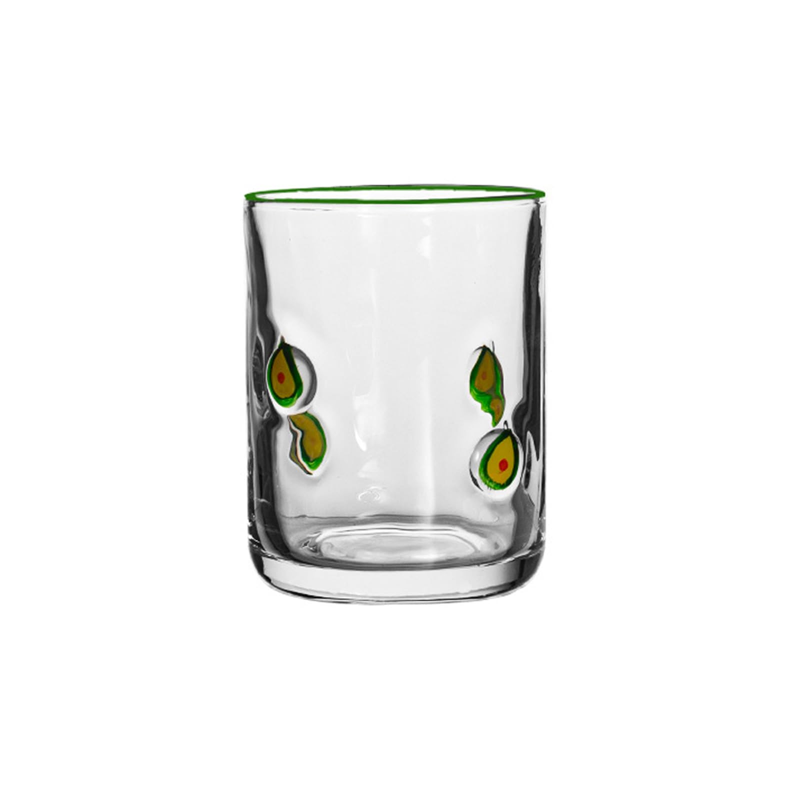 Tsophreniq User Friendly Glass Juices Cup Fruit Themd Recyclable Materials for Sustainable Use Dishwasher Safe Sturdy Sustainable Glass