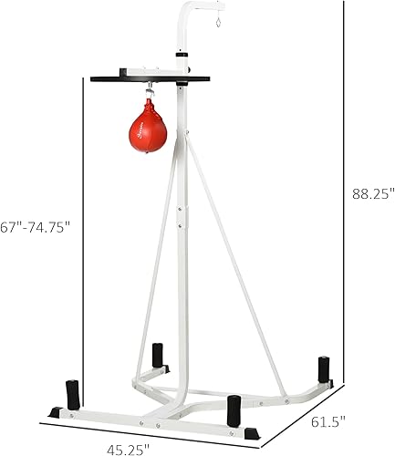 Miniatura 7 de Soozier - Soporte para saco de boxeo 2 en 1, altura ajustable, soporte para bolsa pesada con base y bolsa de velocidad, independiente para gimnasio