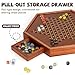 Luxurious Large 15-Inch Chinese Checkers Set - Premium Wooden Board Game for Adults and Kids with 72 Vibrant Glass Marbles, Dual-Sided Storage Drawer - Perfect for Family Strategic Game Fun Collectors