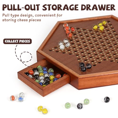 Juego de mesa de Damas Chinas de madera 15 pulgadas miniatura 3