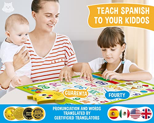 Bilingual Talking Number Poster for Toddlers - English & Spanish Learning for Toddlers. Numbers, Colors, Songs… - Image 6
