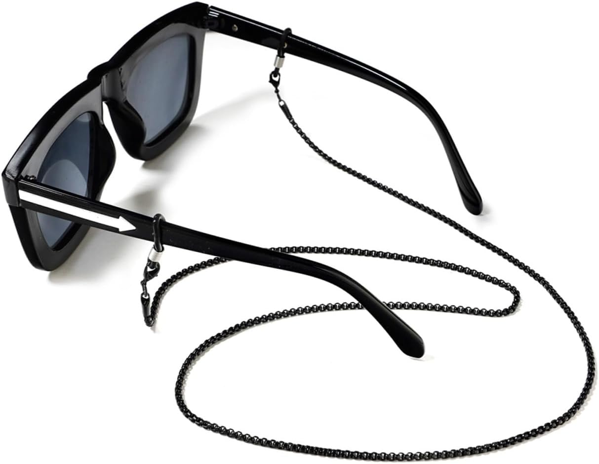 KOMBIUDA Metal Eyeglasses Chain Set 4pcs Copper Alloy Glasses Strap Non-skid Decorative Rope for Sunglasses and Reading Glasses, Fashion Eyewear Accessory for Women and Men