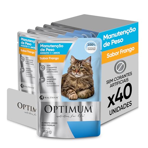 Pack Ração Úmida Optimum Sachê para Gatos Adultos Manutenção de P...