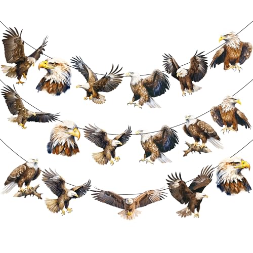 Image of Bald Eagle Banner Eagle Party Decorations Eagle Birthday Party Supplies Bald Eagle Cutout Banners for Fourth of July Patriotic Eagle Party Supplies