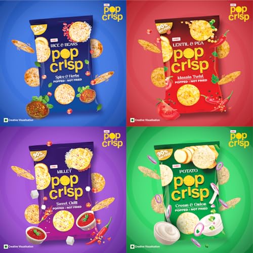 Image of Unibic Assorted POP CRISP 160 Gm (Potato Chips, Millet Chips, Lentil And Pea Chips, Rice And Beans Chips)