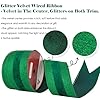 HUIHUANG Green Wired Ribbon with Emerald Green Glitter Stripe 2.5 inch Dark Green Velvet Christmas Ribbon for Trees, Bows, Wreath Supplies, Gift Wrapping, Garlands, Home Decor, Crafts -10 Yards #1