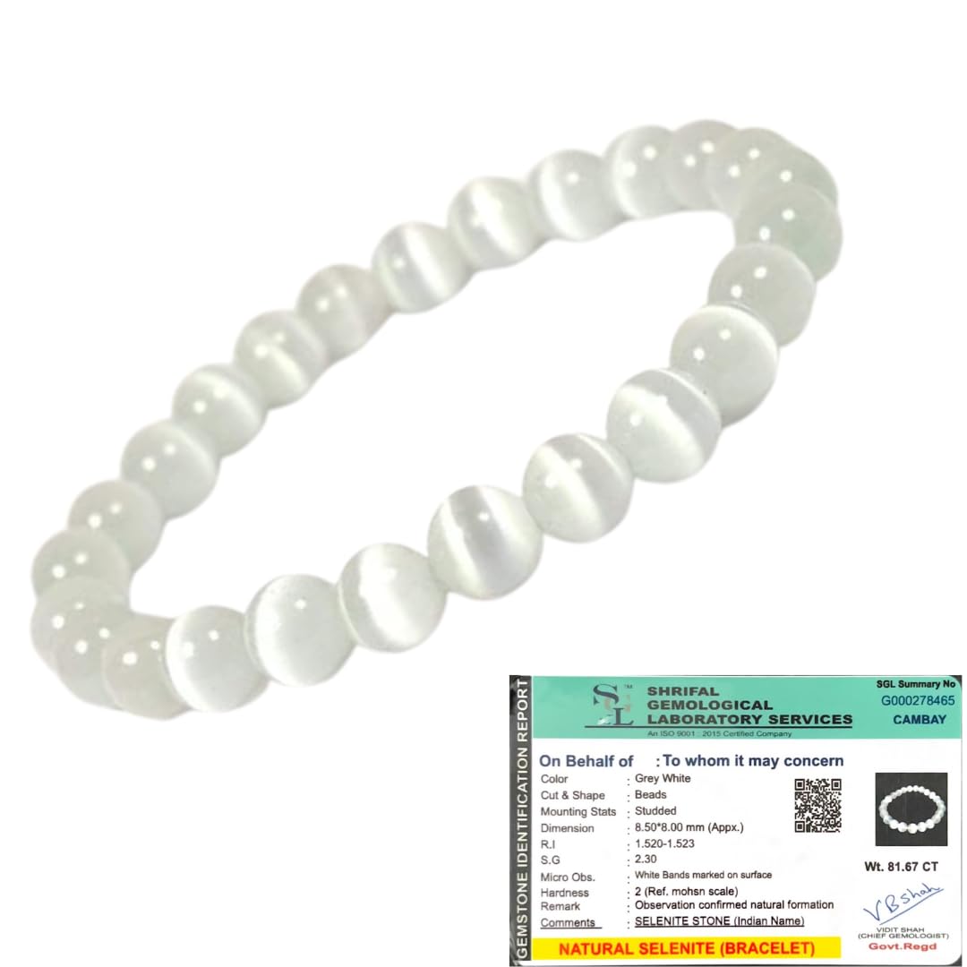 GOLDEN QUARTZ - THE CRYSTAL HUB - Selenite Bracelet with Certificate 8mm for Men and Women, Selanite Master Crystal Natural Crystal Certified Bracelet (B0D9HGP99J) Amazon Price History, Amazon Price Tracker