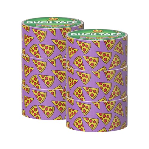Image of Duck Brand Duct Tape Colors and Patterns, 1.88 Inches x 10 Yards, Pizza Duct Tape Pattern, 6 Rolls