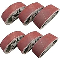 FEIHU 10 Stück Aluminiumoxid-Schleifbänder 40 x 303 mm Schleifband. zum Polieren Metall, Holz.Schleifpapier für Band-Schleifer/Schleif-Maschinen 80 Körnung