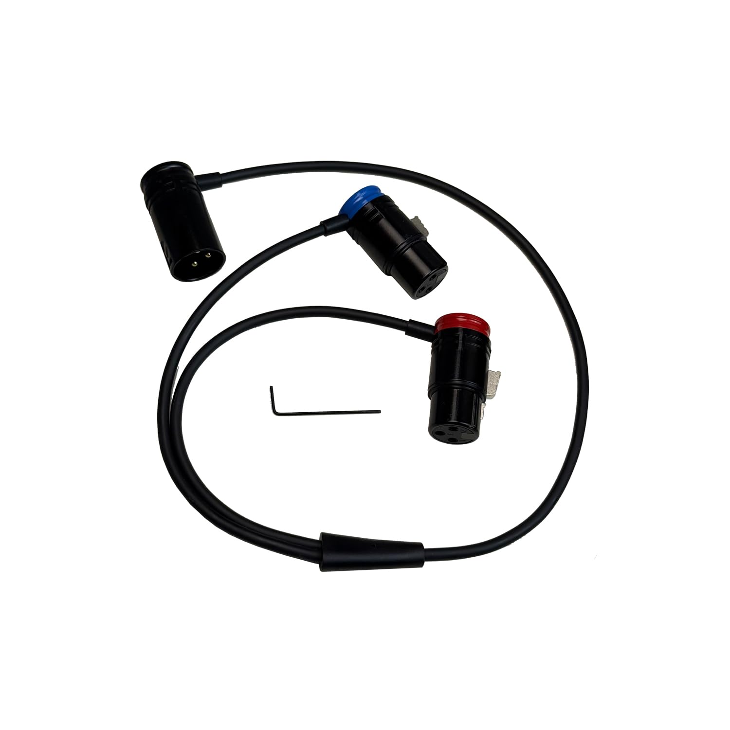 Cavo splitter XLR a basso profilo, cavo splitter XLR bilanciato ad angolo retto, cavo splitter a Y doppio femmina a maschio a 3 pin (5 m