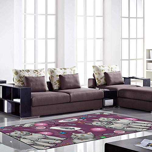 Tapis chatons de salon durable et facile à nettoyer pour maison active