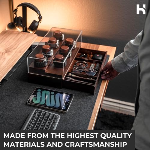 Watch Display Case For Men – Premium Wrist Watch Storage Case To Display Your Collection – Watch Display Box – Watch Case Holder – Mens Watch Box & Watch Cases – Walnut Wooden Watch Case Watchbox #TOP7