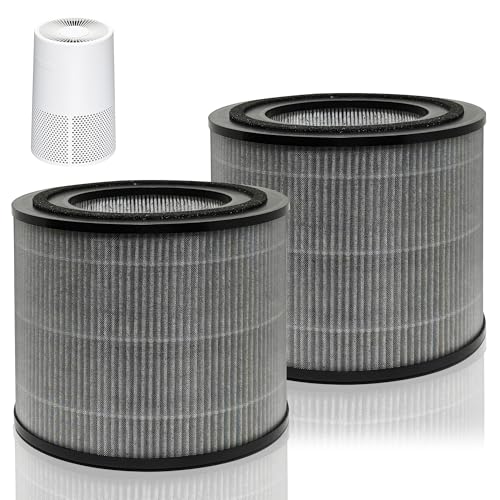 2 Pack AC2224A Replacement Filter Compatible with Amazon Basics AC2224A Air Purifier, 3-in-1 H13 True HEPA Filter Replacement with Activated Carbon, Part #2224RF
