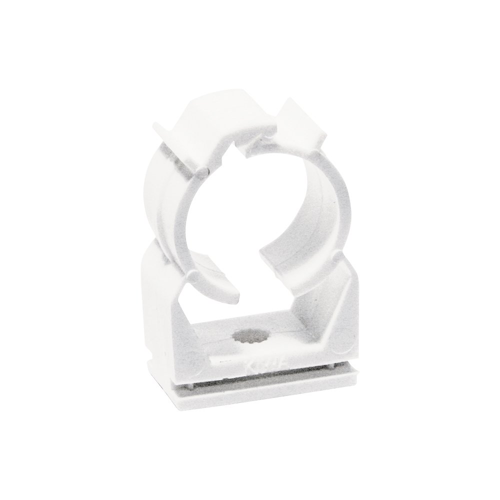 Abrazaderas de plástico nylon blanco Apolo de 26-28 mm para tubos y canalizaciones, 100 ud