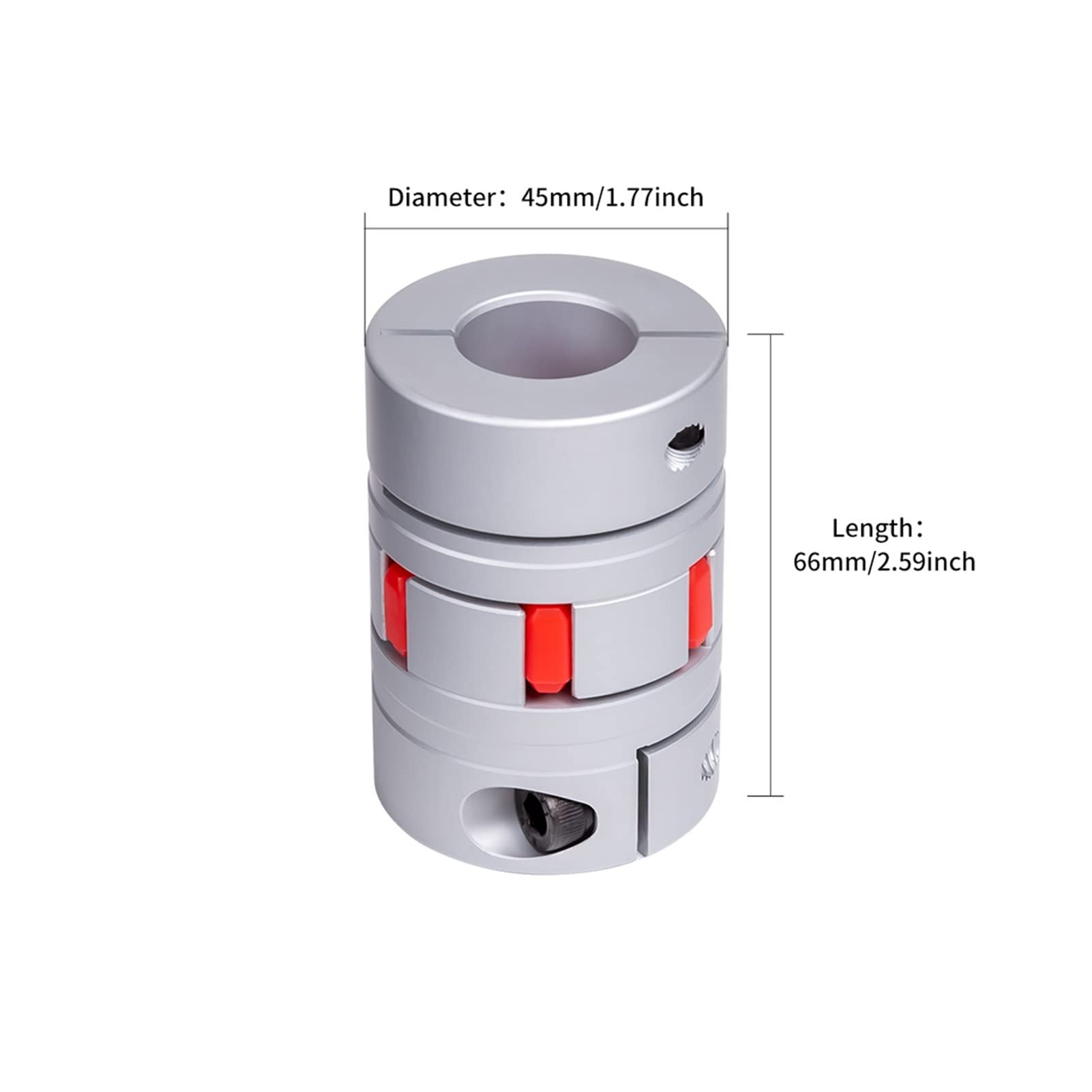 Youngran Aluminiumwellenkupplung, Flexible Spinnenkupplung D45 L66, Wellenkupplungsanschluss for Stepper Motor Servo Motor 3D-Drucker Leisurely (Inner Diameter : 16mm to 18mm)