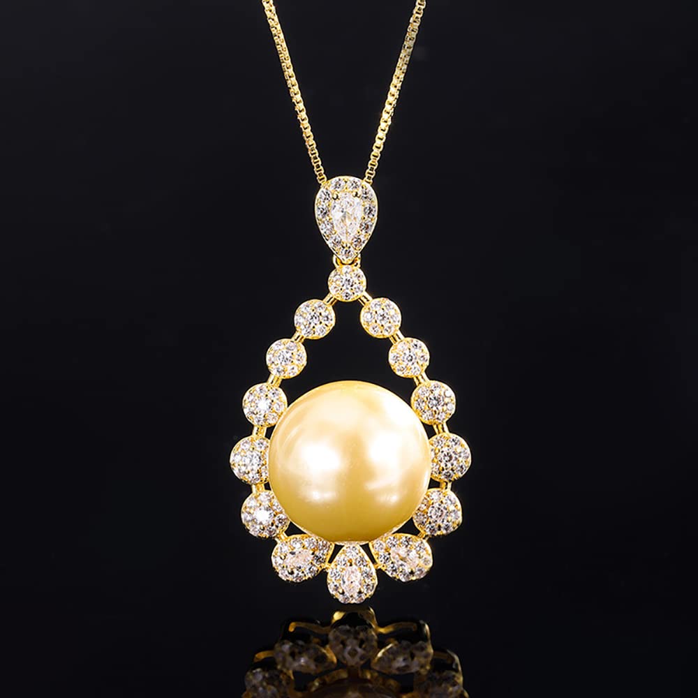 Collier pendentif or blanc femmes bijoux diamant carbone 16 mm - 2