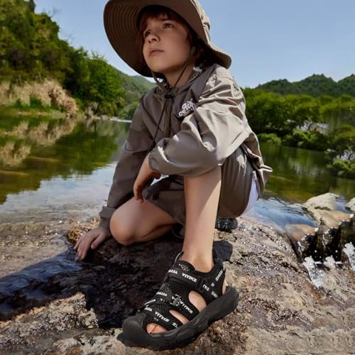 Image of JMFCHI Boys Girls Kids Closed Toe Sports Sandals Summer Water Shoes | Little /Big Kid,Comfortable lightweight,Non-slip soft sole,Hook-and-loop closure,Easy wear,Anti-collision toe,Daily casual