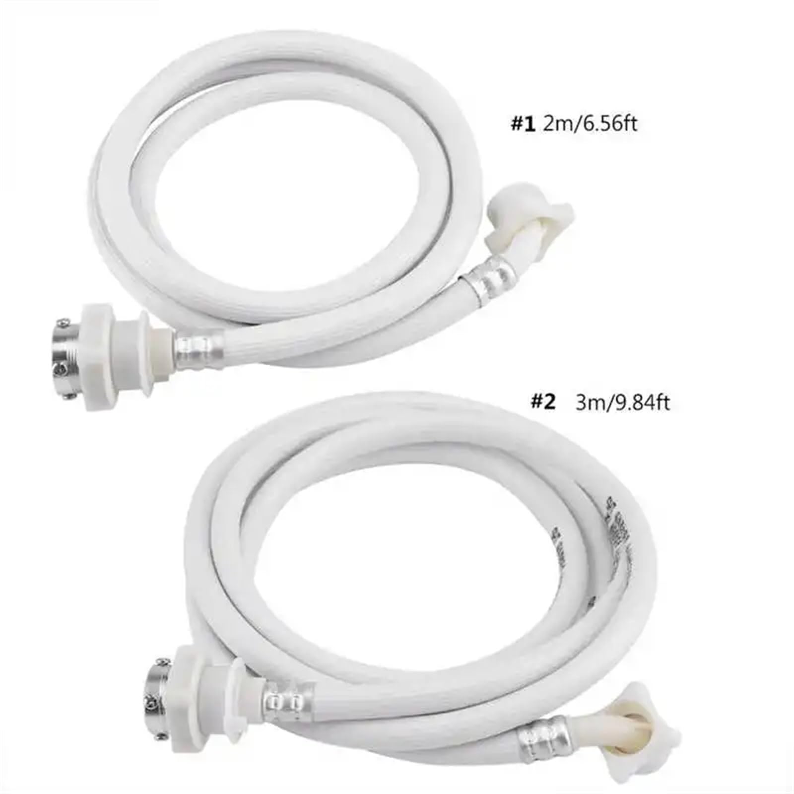 Tubo di scarico per lavatrice, Tubi di scarico e ingresso lavatrice con connettori bianchi(3 Meters)