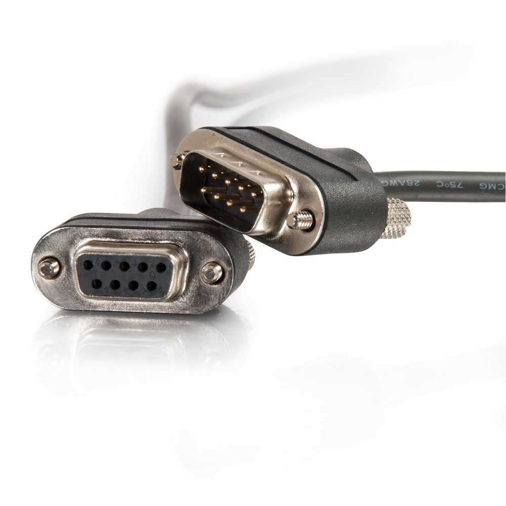 C2G 52158 10FT SERIAL RS232 DB9 CABLE WITH LOW PROFILE CONNECTORS M/F - IN-WALL CMG-RATED