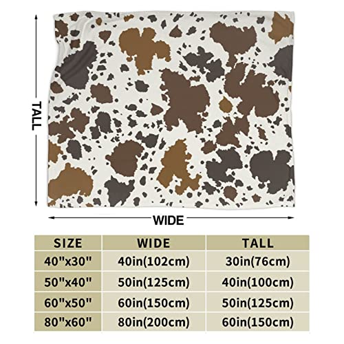 Cow Print Throw Blanket for Adults, Girls, Teens, Toddlers and Babies - Highland Cow Decor - Cowhide Design - Cute Cow Stuff for Women - 30"x40"