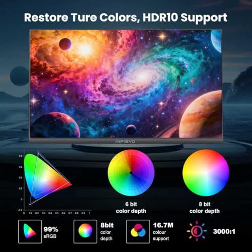 FIAHNG 1 Gaming Monitor 24 Inch FHD 1080P Computer Monitor 165Hz VA 1ms Built-in Speakers, FreeSync, Ultra-Thin PC Monitor, VESA Compatible, Tilt Adjustable, Eye Care Technology, HDMI/DP - Monitor - Immagine 4