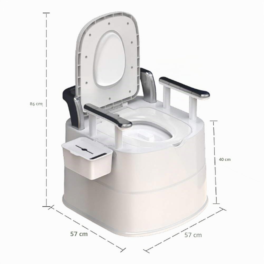 WC portatile per camera da letto, ospedale, campeggio - WC mobile per anziani e donne incinte con braccioli e porta carta igienica - Comodità e comfort