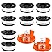 Bobine Fil Coupe Bordure pour Black et Decker Coupe-Bordures, Bobines Compatible avec Black et Decker Af-100, 8 Bobine de Fil Debroussailleuse avec 2 Couvercle de Bobine et 2 Ressort