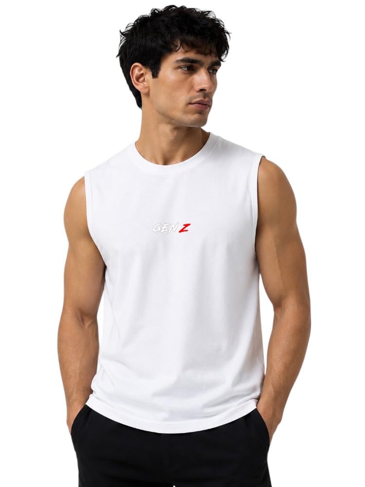 Men Cotton Printed Ribbed Round Neck Sleeveless Casual| Sports| Gym| Tank Top | Vest| Regular Fit T Shirt-image-41