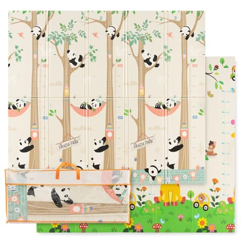 COSTWAY Baby Spielmatte faltbar, Babymatte doppelseitig, Krabbelmatte aus XPE Material,...