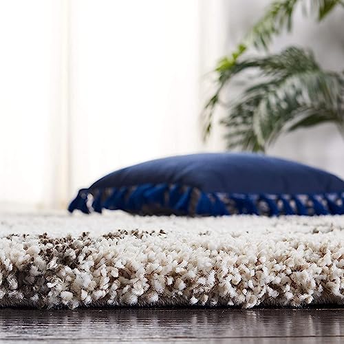 Image of Handwoven Microfibre 3D Rug for Living Room (Ivory & Grey Moroccan, 2 X 5 Feet (Runner), Microfibre)