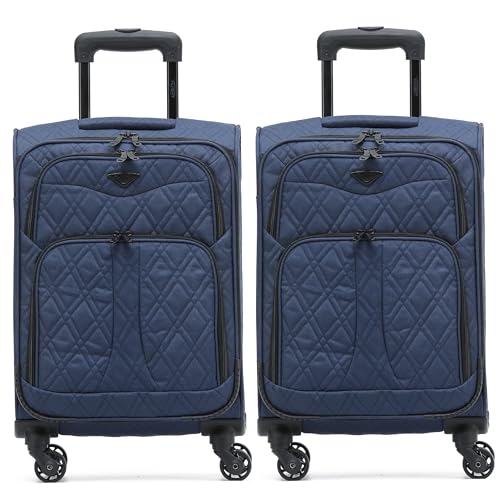 Flight Knight Lightweight 4 Wheel 800D Soft Case Quilted Suitcases Anti Crack Cabin & Hold Luggage Options Approved for Over 100 Airlines Including easyJet, BA & Many More!