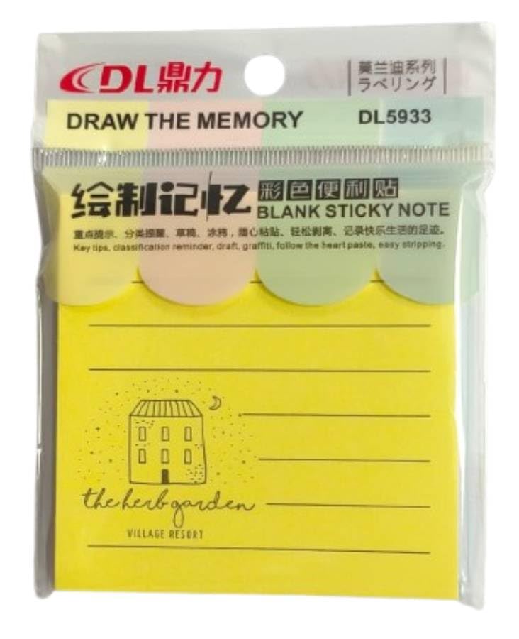Image of Sish Ruled Multicolored Self Stick Note Pad (3 X3 Inch, Pack of 6) -Lined Memos-Single Line Sticky Notes
