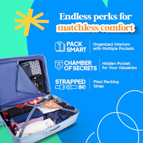 Image of American Tourister Ivy 2.0 | Large Size Check-in Trolley Bag (79 cm) | 360 8 Wheel Travel Luggage | Hard Case Polypropylene (PP) Suitcase | Combination Lock | Blue Frog