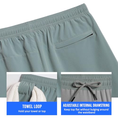Image of maamgic Mens Workout Shorts 2 in 1 Stretch 5 inch / 7 inch Gym Shorts Running Shorts with Compression Liner Zip Pocket