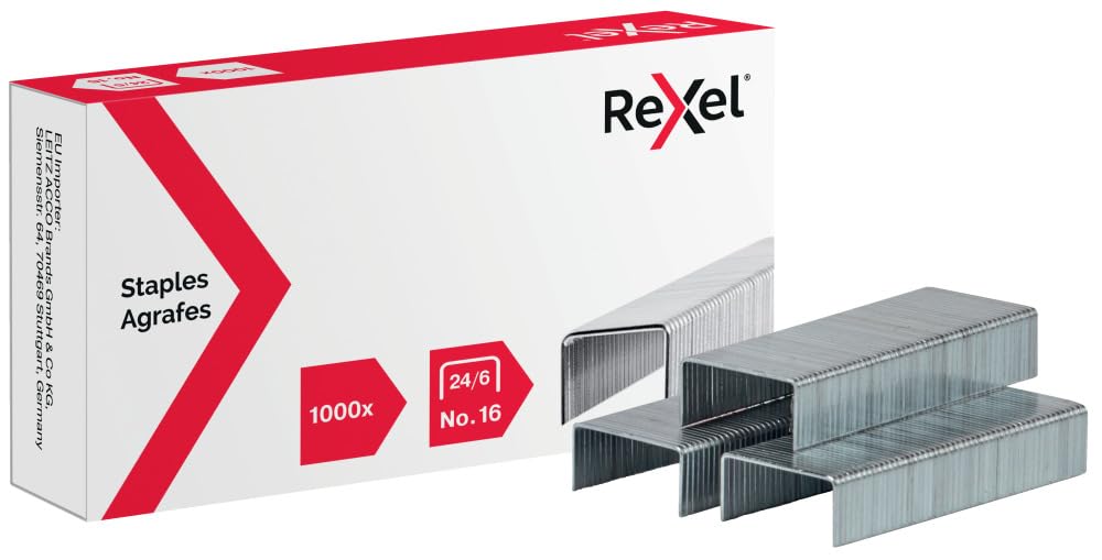 REXEL 6121 - Caja 1000 grapas 24/6 galvanizadas