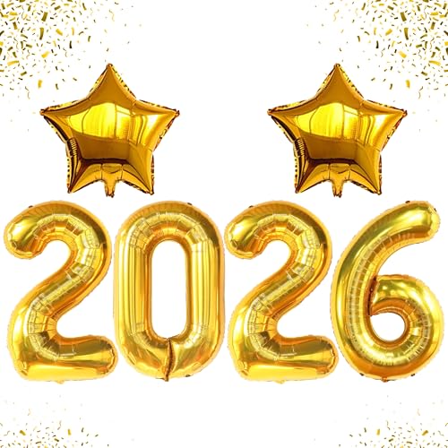 Image of Katchon, Giant Gold 2026 Number Balloons - 40 Inch | Graduation Balloons 2026 Balloon Numbers | Gold Balloon for Graduation Decorations 2026 Grad Party Decorations 2026 Graduation Decor