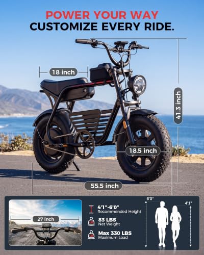 Image of Electric Bike for Adults, 𝟯𝟬𝟬𝟬𝗪 /1500W Peak Motor, 48V 13Ah / 25Ah