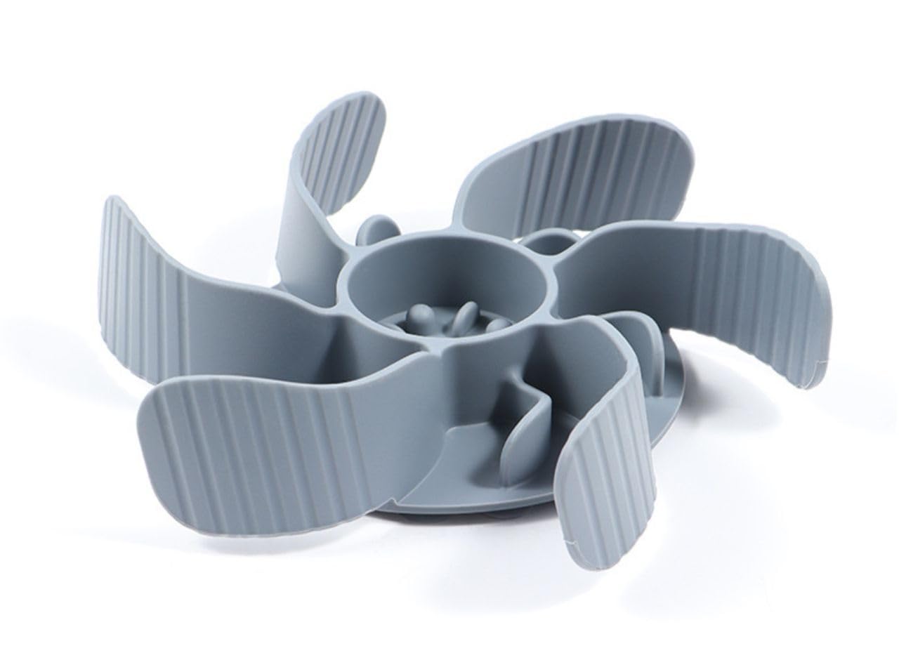 Generic Revolutionary Slow Feeder Insert [Octopus Suction Cups], Non-Toxic, Easy Clean, Anti-Gulp. for Large & Medium Size Dog Compatible with Regular and Elevated Bowls, Grey - image 5