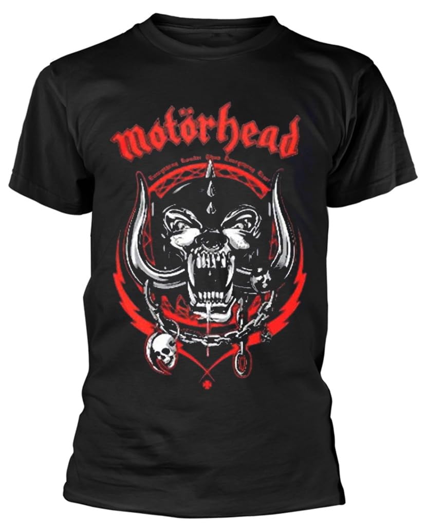 Official T Shirt MOTORHEAD Overkill LIGHTNING WREATH Red Logo S