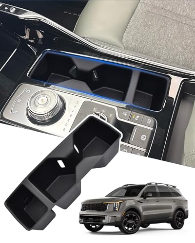 Image of Cup Holder Inserts for 2021-2025 2026 KIA Sorento Accessories, Non-Slip TPE Center Console Protector Organizer to Prevent Spills & Scratches for Sorento Interior Accessories