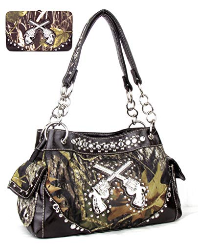 Women's Crossed Guns Pistols Purse Handbag Wallet in Multi-Color